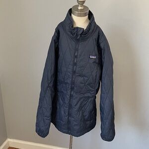 Patagonia Quilted primaloft puffer Jacket in Dark Blue kids size large (12)